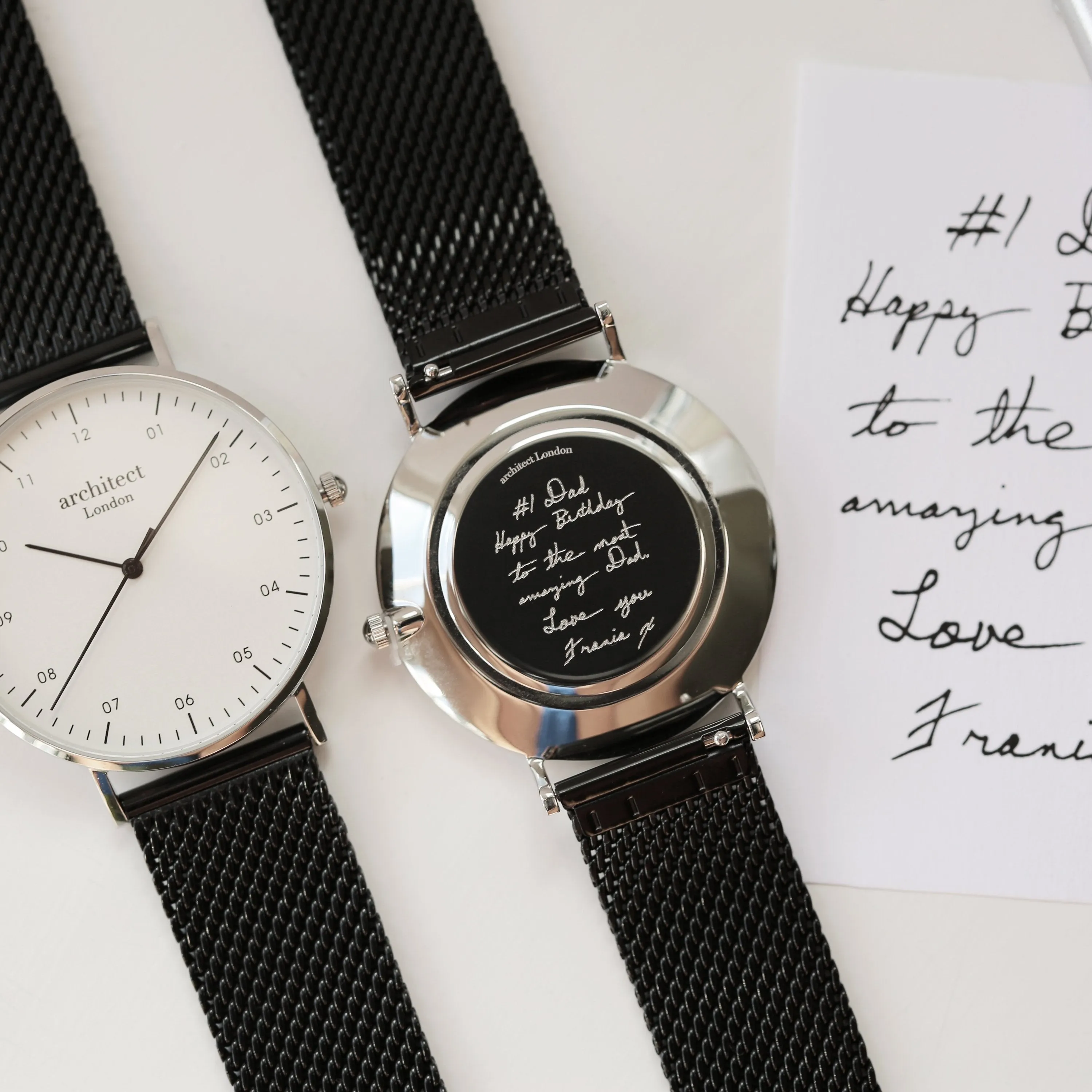 Handwriting Engraving - Men's Architect Zephyr   Pitch Black Mesh