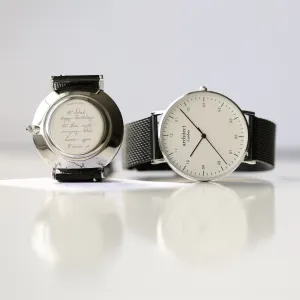 Handwriting Engraving - Men's Architect Zephyr   Pitch Black Mesh