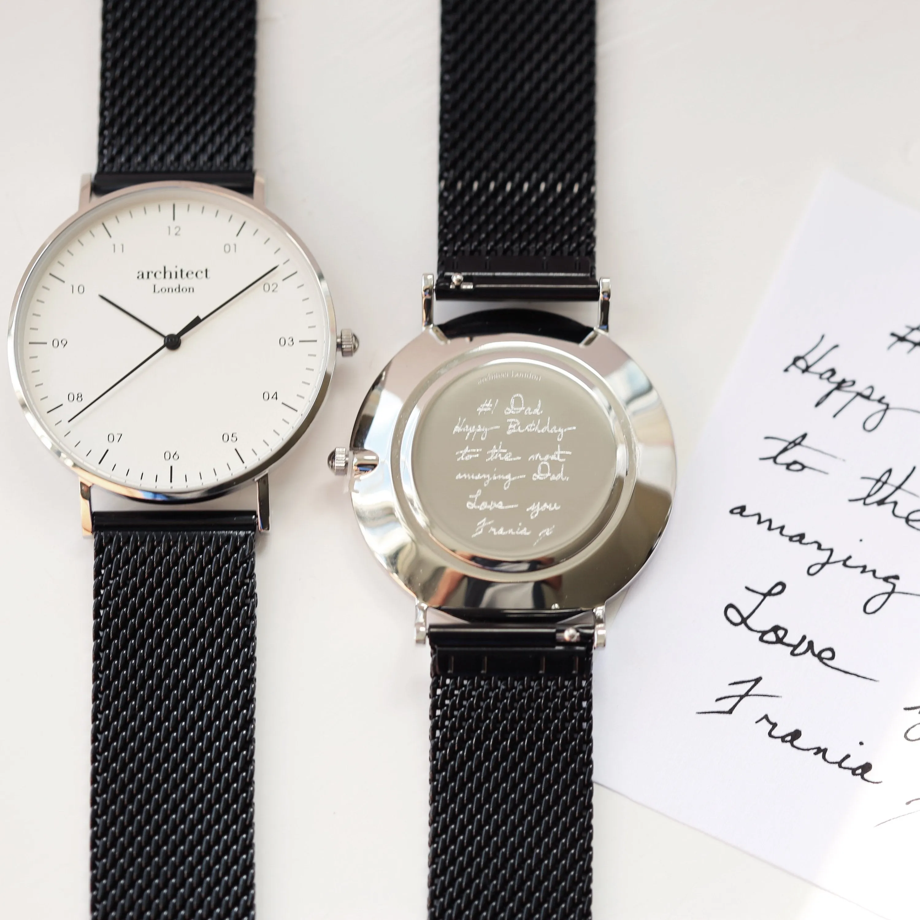 Handwriting Engraving - Men's Architect Zephyr   Pitch Black Mesh