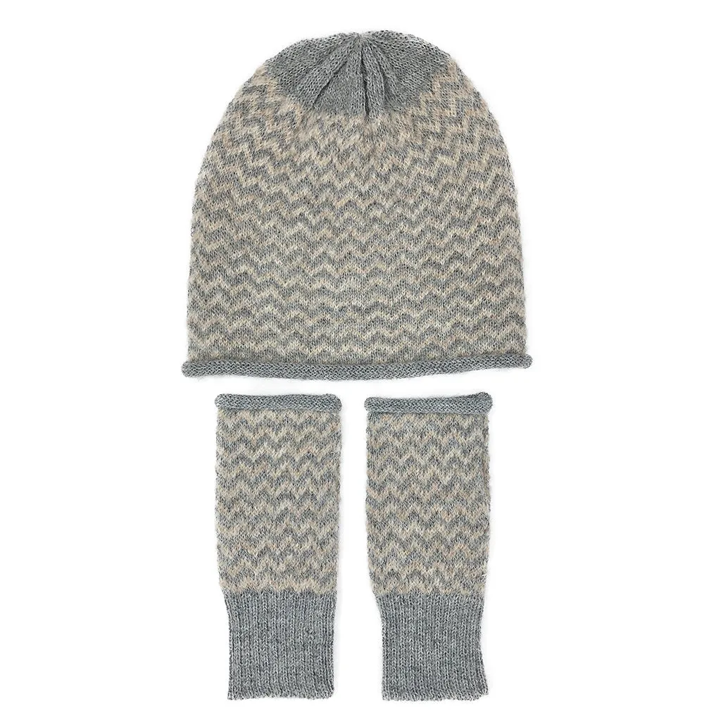 Harbor Chevron Knit Alpaca Gloves