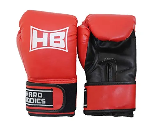 HB Hard Bodies Combo 10-A Synthetic Leather Black Punching Bag, Filled, Boxing Gloves, Heavy Chain