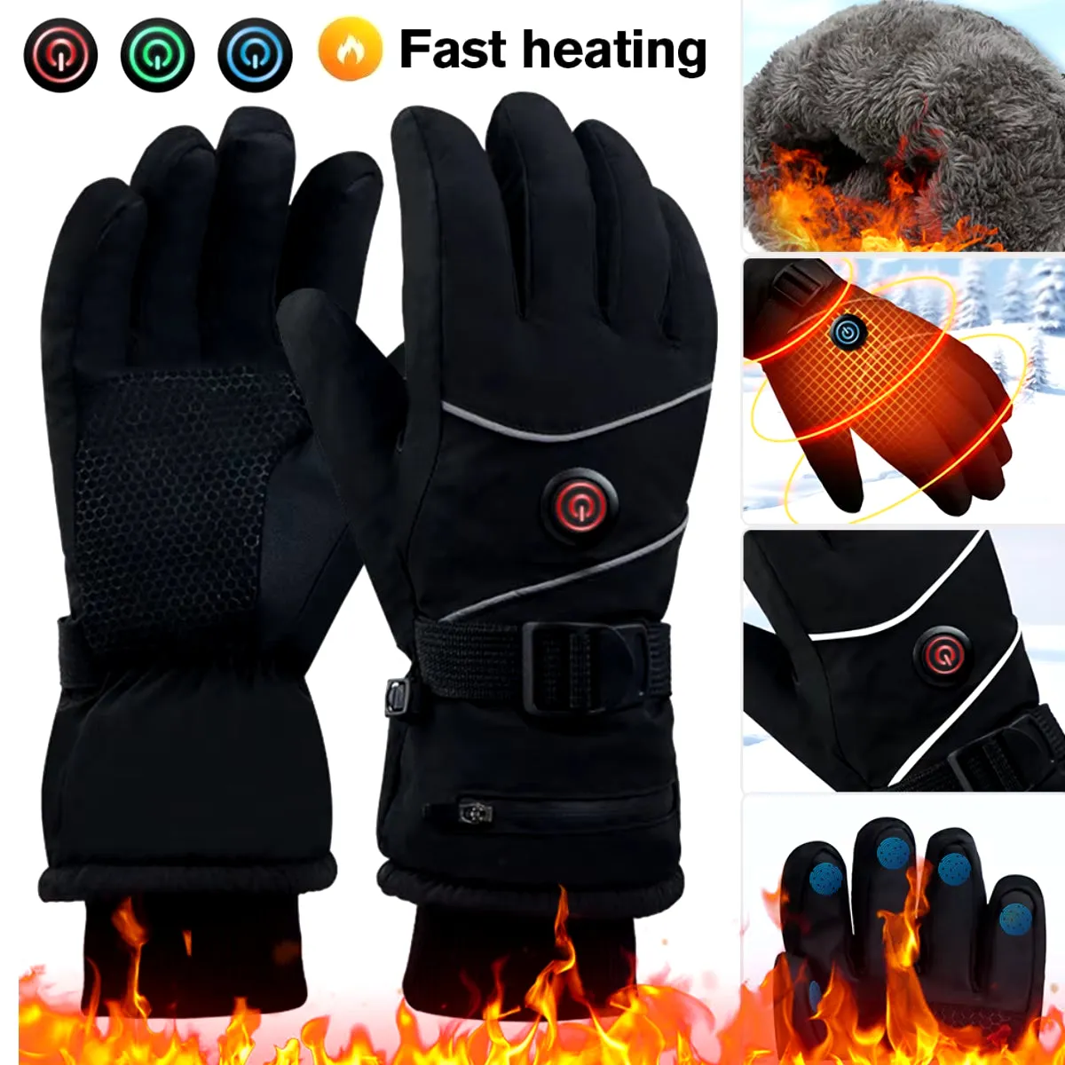 Heated Touchscreen Winter Gloves for Skiing & Hiking