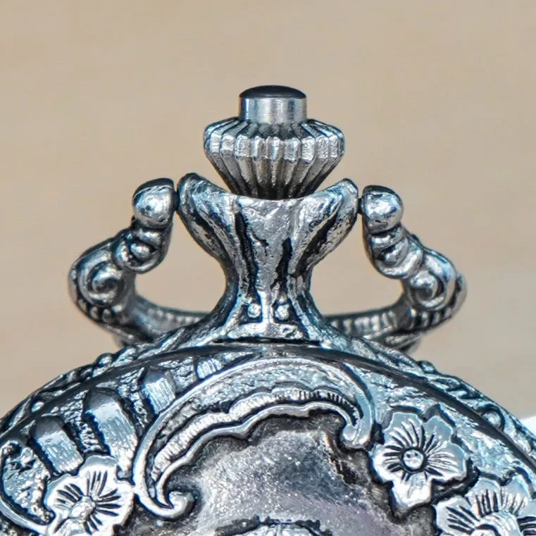 HENRY V Manual Pocket Watch Antimagnetic Railroad Engraved Decorated Hunter Case