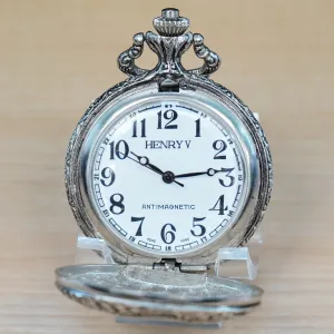 HENRY V Manual Pocket Watch Antimagnetic Railroad Engraved Decorated Hunter Case