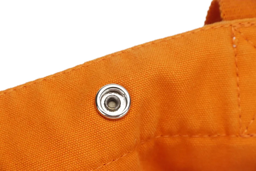 HERMES FOURRE TOUT ORANGE CANVAS SILVER HARDWARE NO DUST COVER