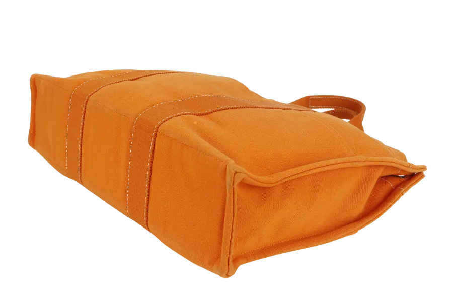 HERMES FOURRE TOUT ORANGE CANVAS SILVER HARDWARE NO DUST COVER