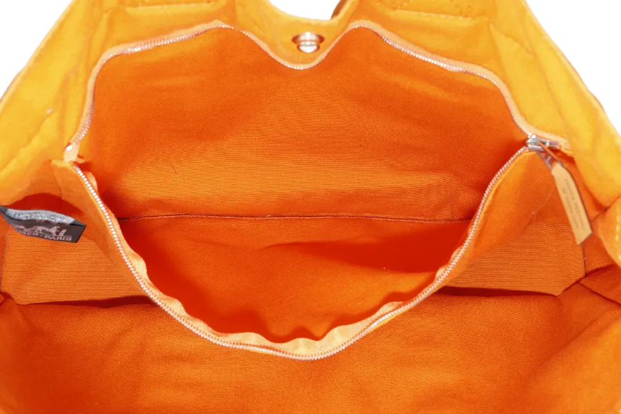 HERMES FOURRE TOUT ORANGE CANVAS SILVER HARDWARE NO DUST COVER