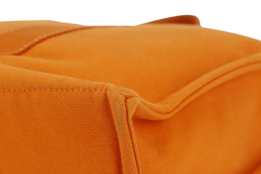 HERMES FOURRE TOUT ORANGE CANVAS SILVER HARDWARE NO DUST COVER