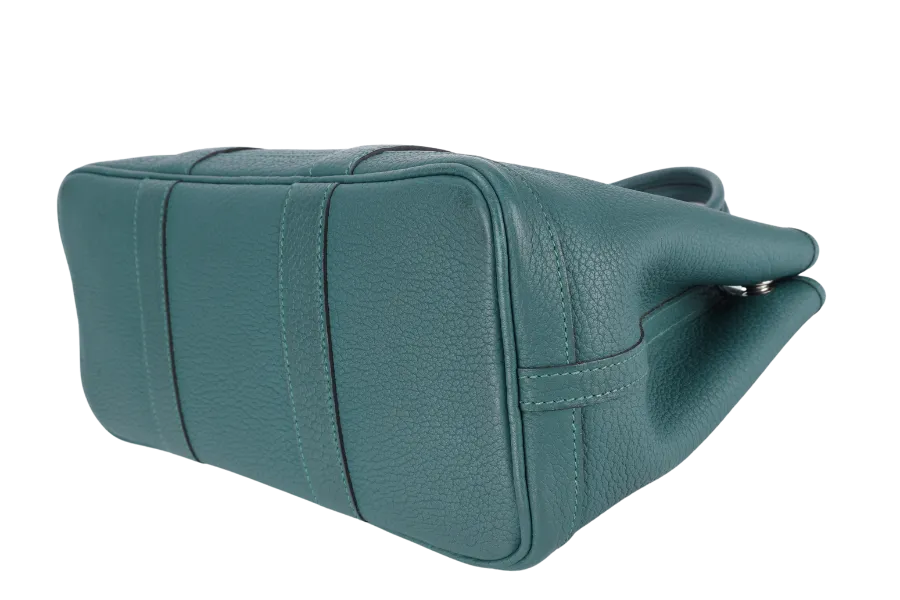 HERMES GARDEN PARTY TPM 30CM MALACHITE STAMP Q (2013) NEGONDA LEATHER PALLADIUM HARDWARE WITH DUST COVER