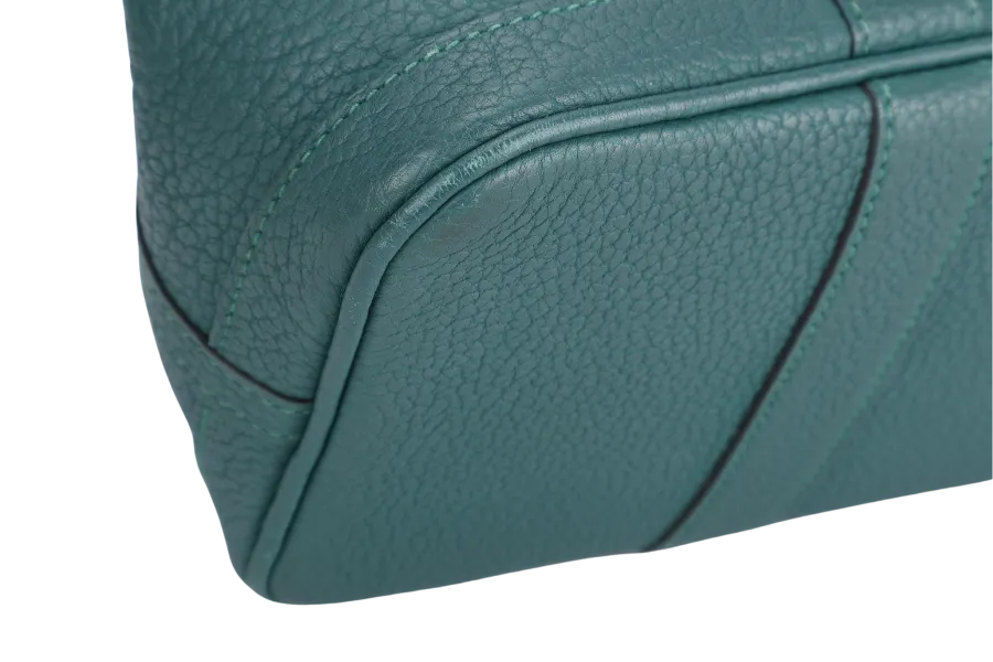 HERMES GARDEN PARTY TPM 30CM MALACHITE STAMP Q (2013) NEGONDA LEATHER PALLADIUM HARDWARE WITH DUST COVER