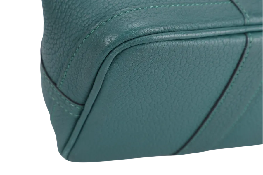 HERMES GARDEN PARTY TPM 30CM MALACHITE STAMP Q (2013) NEGONDA LEATHER PALLADIUM HARDWARE WITH DUST COVER
