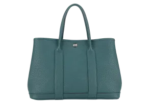 HERMES GARDEN PARTY TPM 30CM MALACHITE STAMP Q (2013) NEGONDA LEATHER PALLADIUM HARDWARE WITH DUST COVER