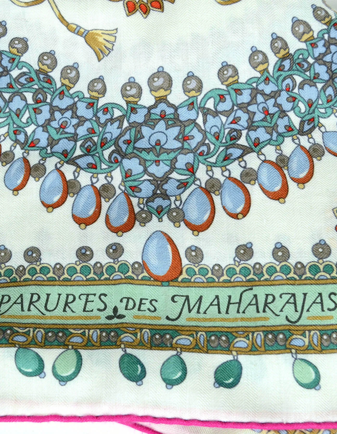 Hermes Multicolor Parures des Maharajas Silk & Cashmere 140 Shawl