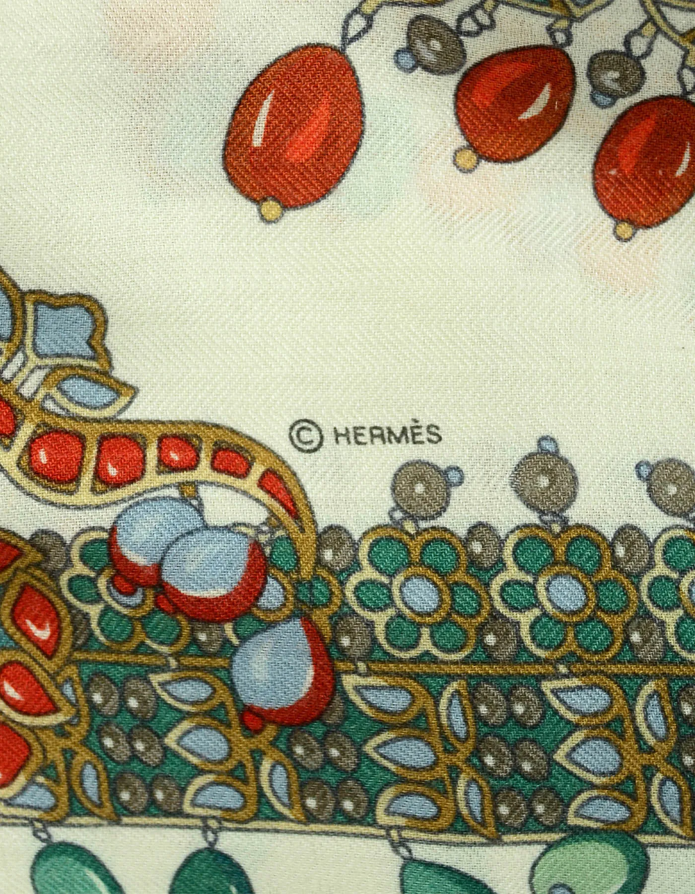 Hermes Multicolor Parures des Maharajas Silk & Cashmere 140 Shawl