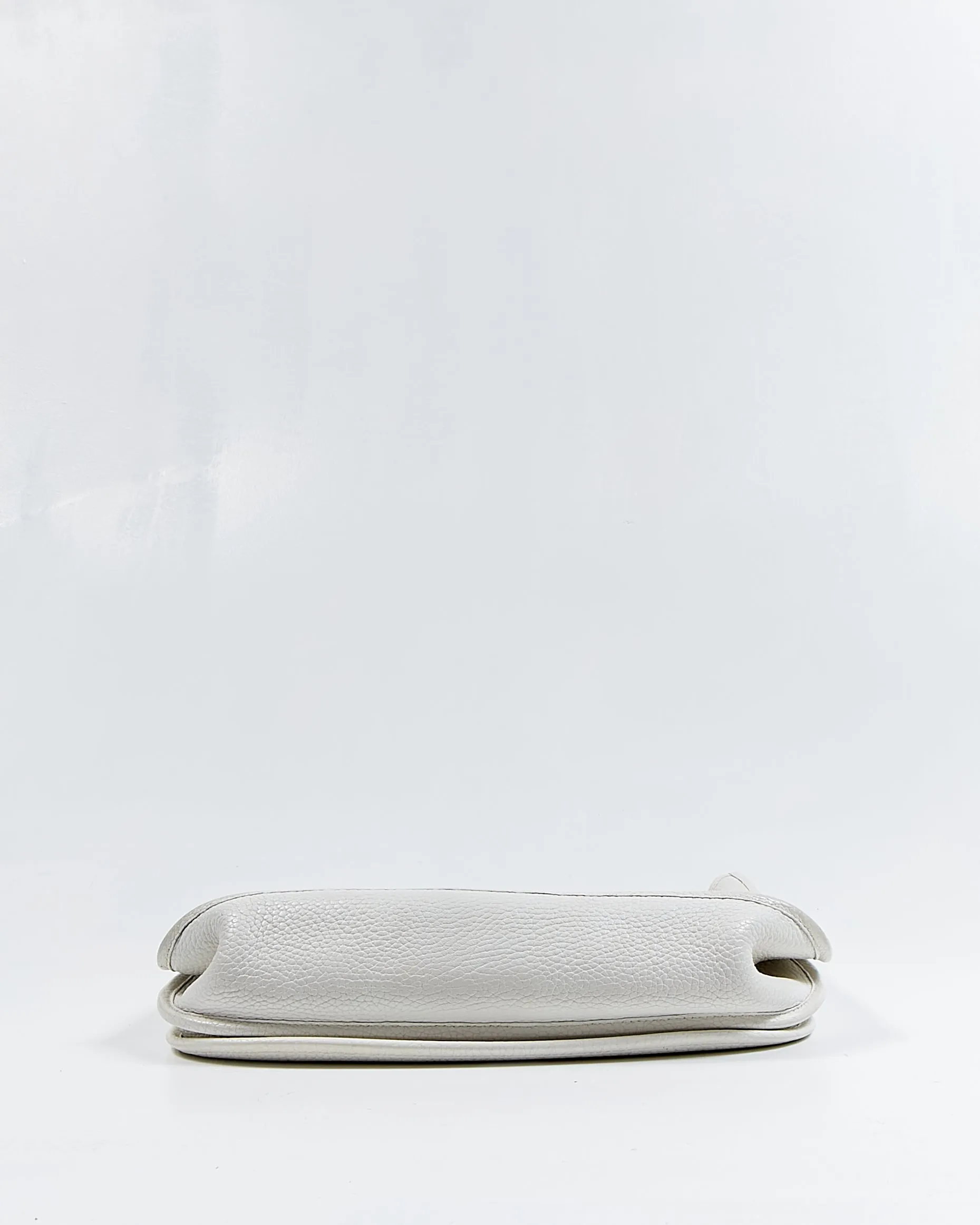 Hermes White Clemence Leather Evelyne I GM 33 Bag
