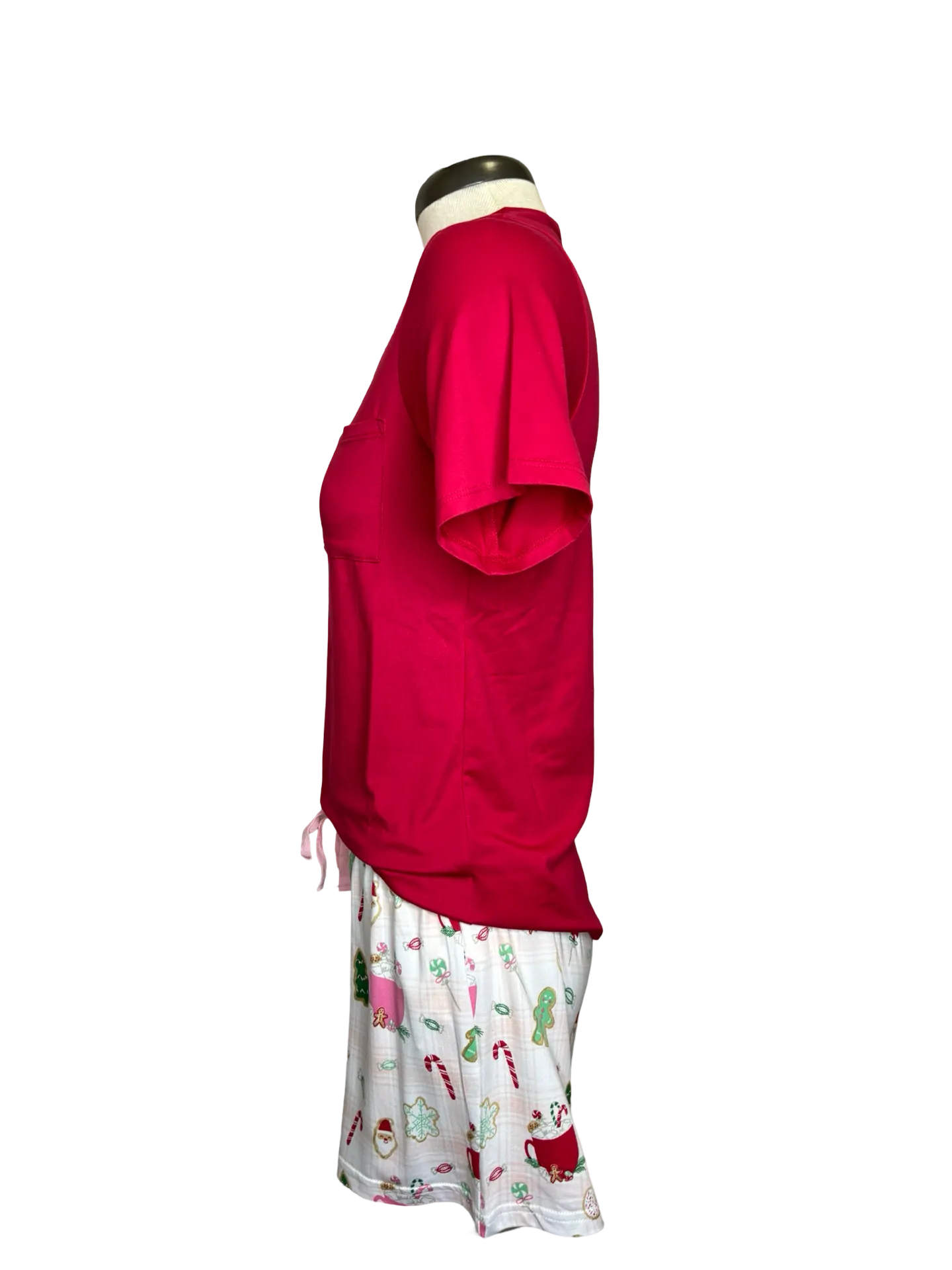 Highlands V Neck Pocket Tee Red