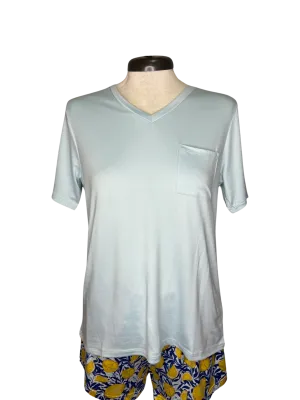 Highlands VNeck Pocket Tee Sky