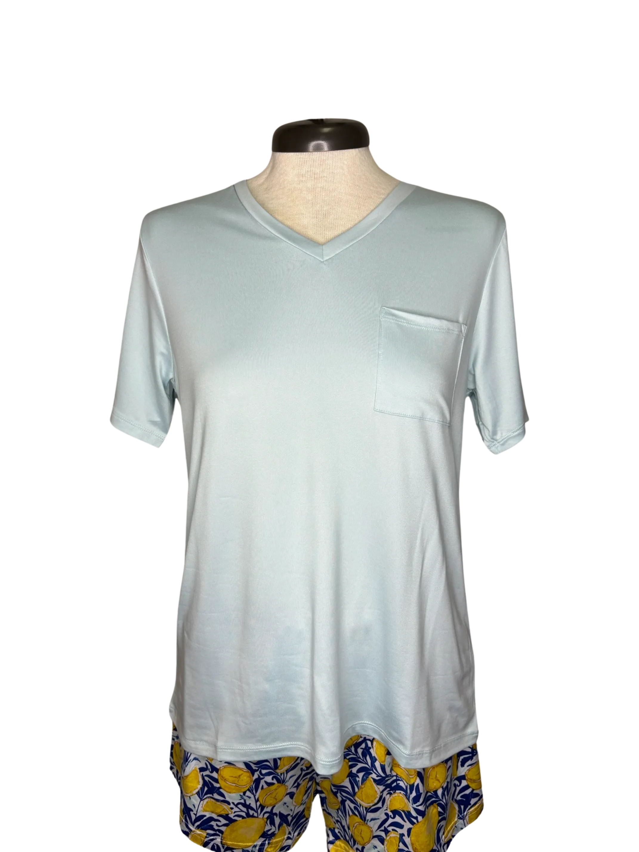 Highlands VNeck Pocket Tee Sky