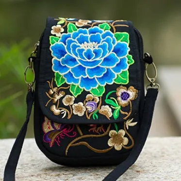 Hmong Ethnic Boho Hobo Embroidery Shoppers Bag Women's Shoulder Brand Messenger Bags Logo Indian Thailand Embroidered Handbag