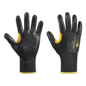 Honeywell CoreShield™ A2/B Coated Cut Resistant Gloves, 10/XL, HPPE, Smooth Nitrile, 13 ga, Black, 22-7913B/10XL