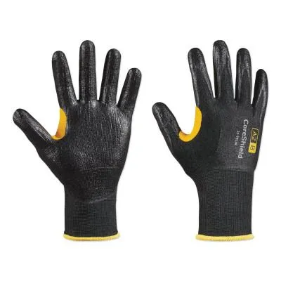 Honeywell CoreShield™ A2/B Coated Cut Resistant Gloves, 10/XL, HPPE, Smooth Nitrile, 13 ga, Black, 22-7913B/10XL