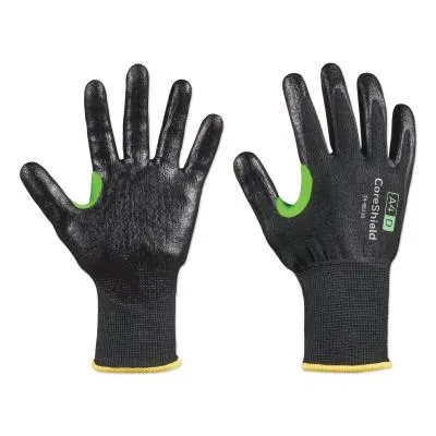 Honeywell CoreShield™ A4/D Coated Cut Resistant Gloves, 10/XL, HPPE/Basalt, Smooth Nitrile, 13 ga, Black, 24-0913B/10XL