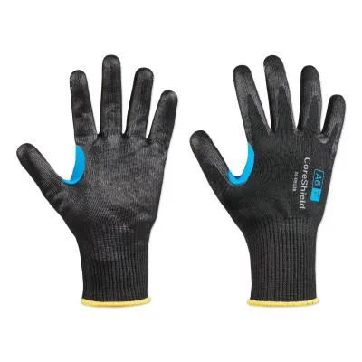 Honeywell CoreShield™ A6/F Coated Cut Resistant Gloves, 6/XS, HPPE/Alloy/Basalt, Smooth Nitrile, 13 ga, Black, 26-0913B/6XS