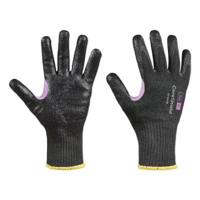 Honeywell CoreShield™ A8/F Coated Cut Resistant Gloves, 6/XS, HPPE/Kevlar®/Alloy, Smooth Nitrile, 10 ga, Black, 28-0910B/6XS