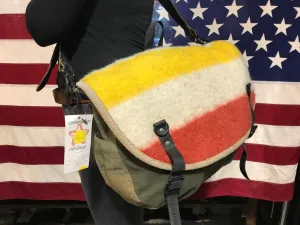 Hudson’s Bay & Canvas Vintage Re - Make Messenger Shoulder Bag Made in USA