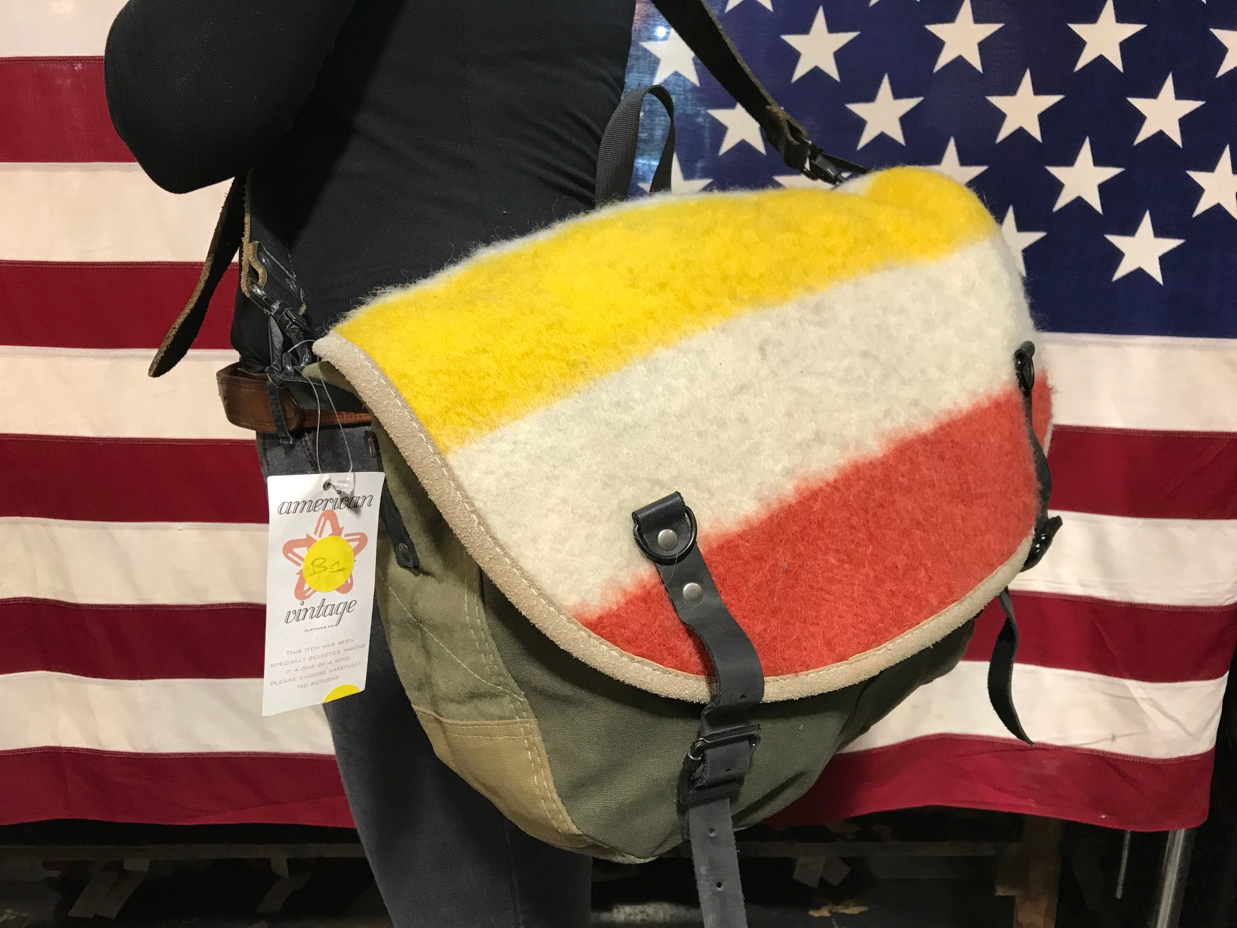 Hudson’s Bay & Canvas Vintage Re - Make Messenger Shoulder Bag Made in USA