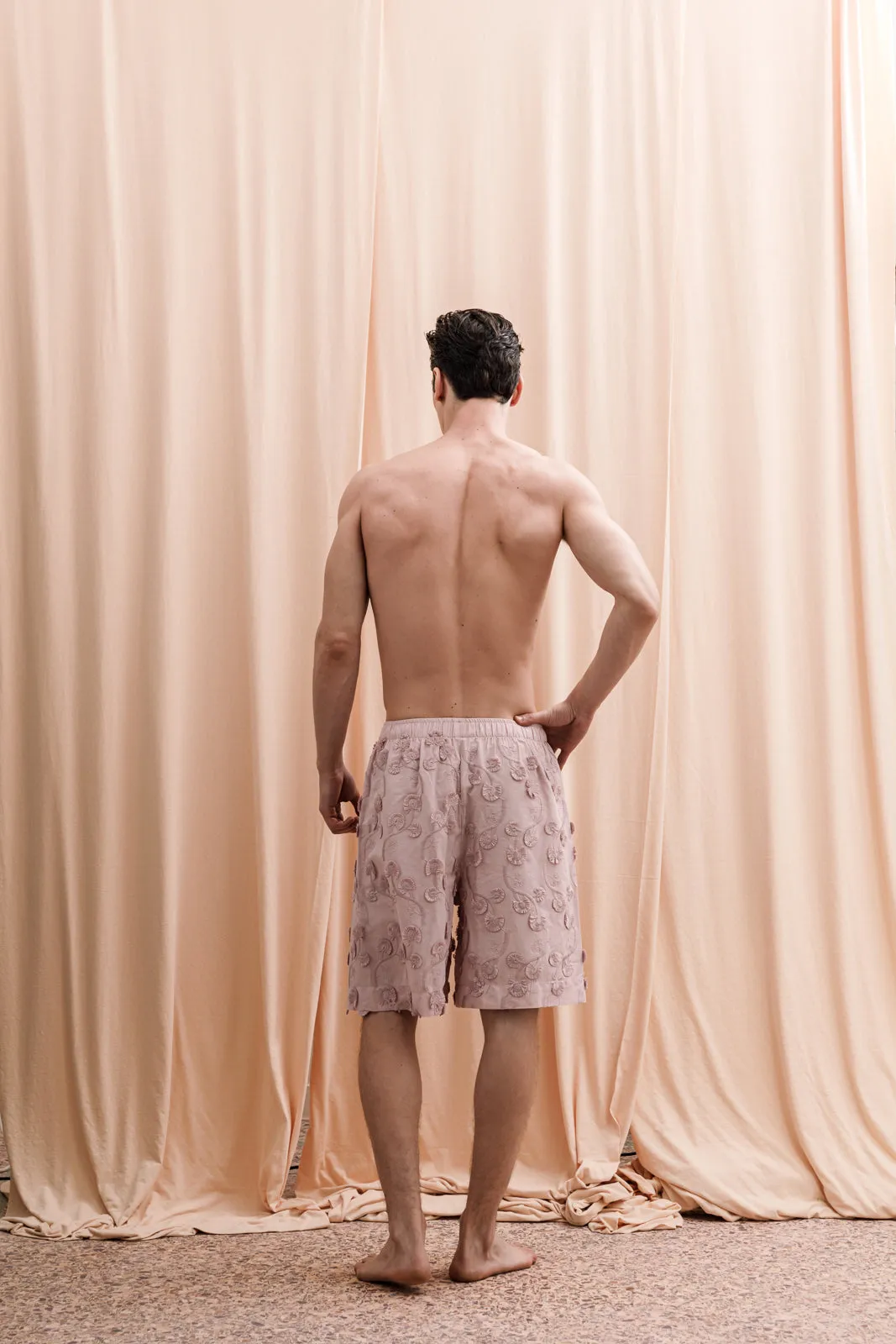 Iberis Embroidered Boxer Shorts Pink