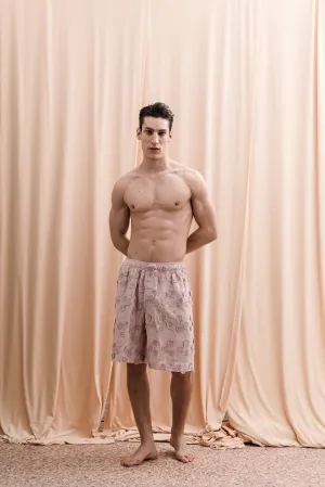 Iberis Embroidered Boxer Shorts Pink