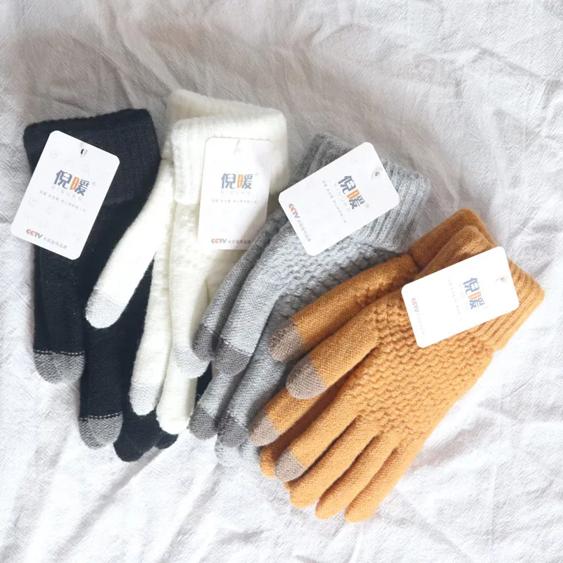 INSTOCK-Gloves women winter velvet thickened