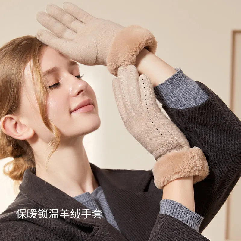 INSTOCK-Winter cashmere gloves for women