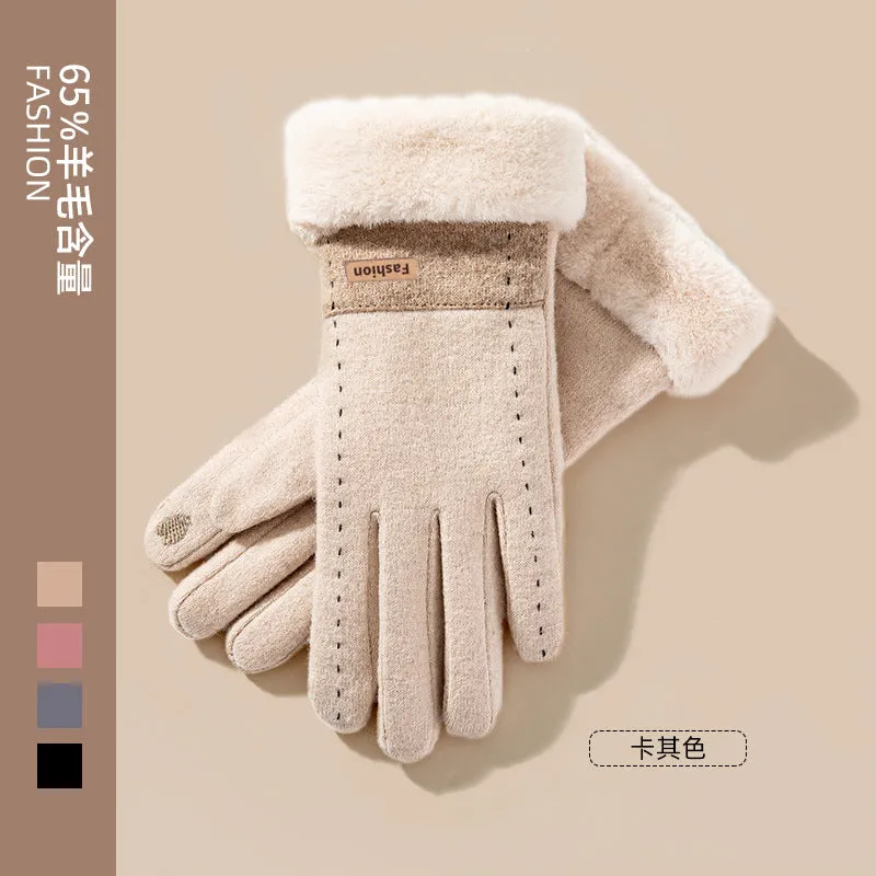 INSTOCK-Winter cashmere gloves for women