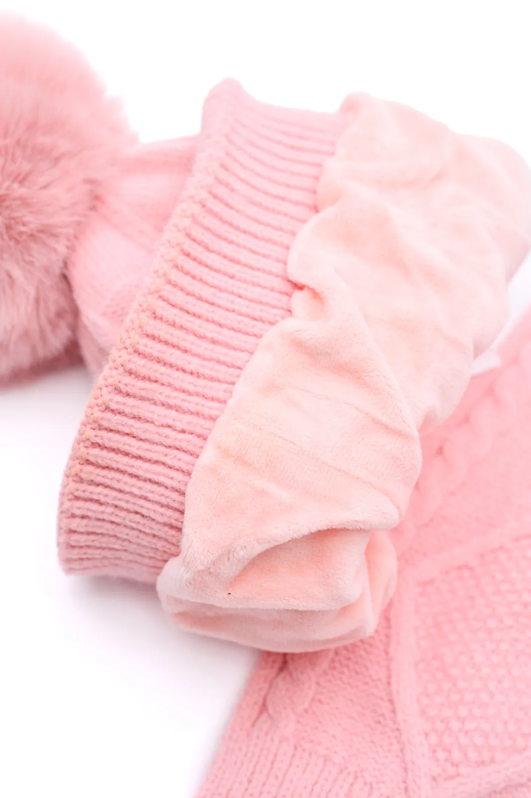 Jane Frost Winter Accessory Set - Pink Beanie, Scarf, and Touch Screen Gloves