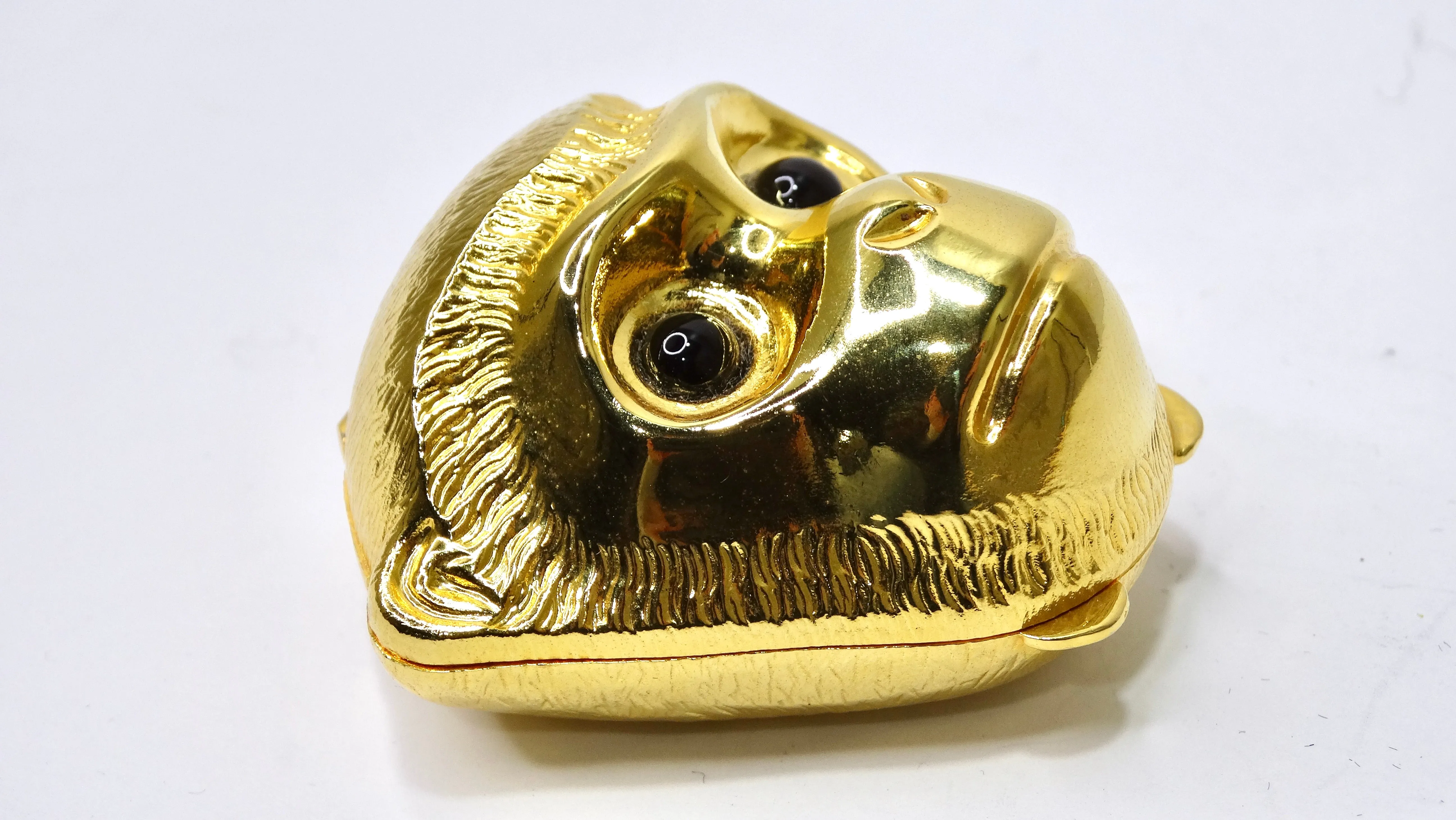 Judith Leiber Gold Tone Monkey Trinket Box