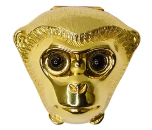 Judith Leiber Gold Tone Monkey Trinket Box