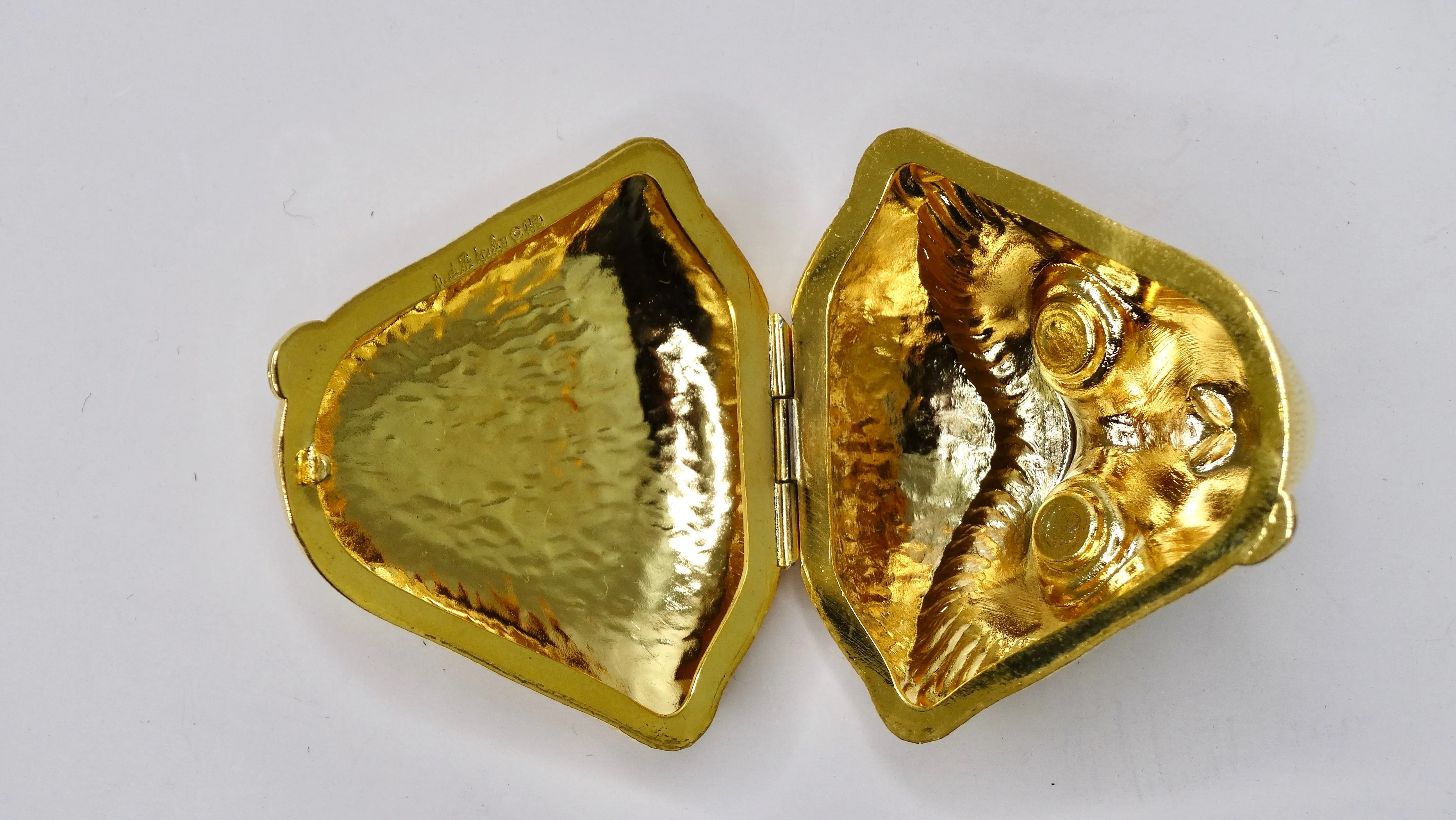 Judith Leiber Gold Tone Monkey Trinket Box