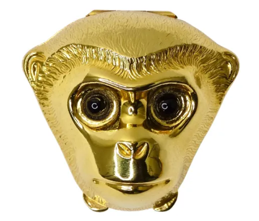 Judith Leiber Gold Tone Monkey Trinket Box