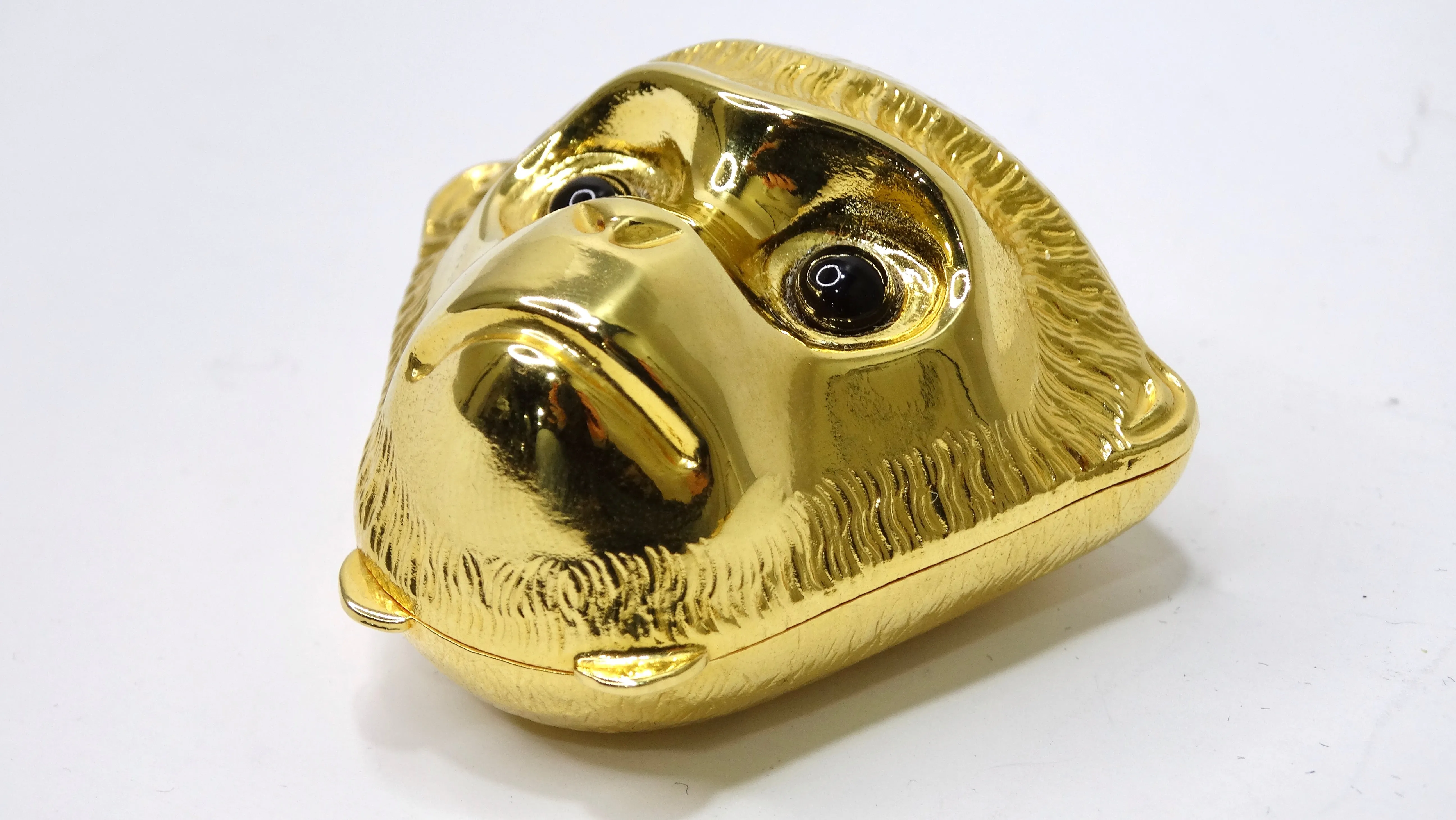 Judith Leiber Gold Tone Monkey Trinket Box