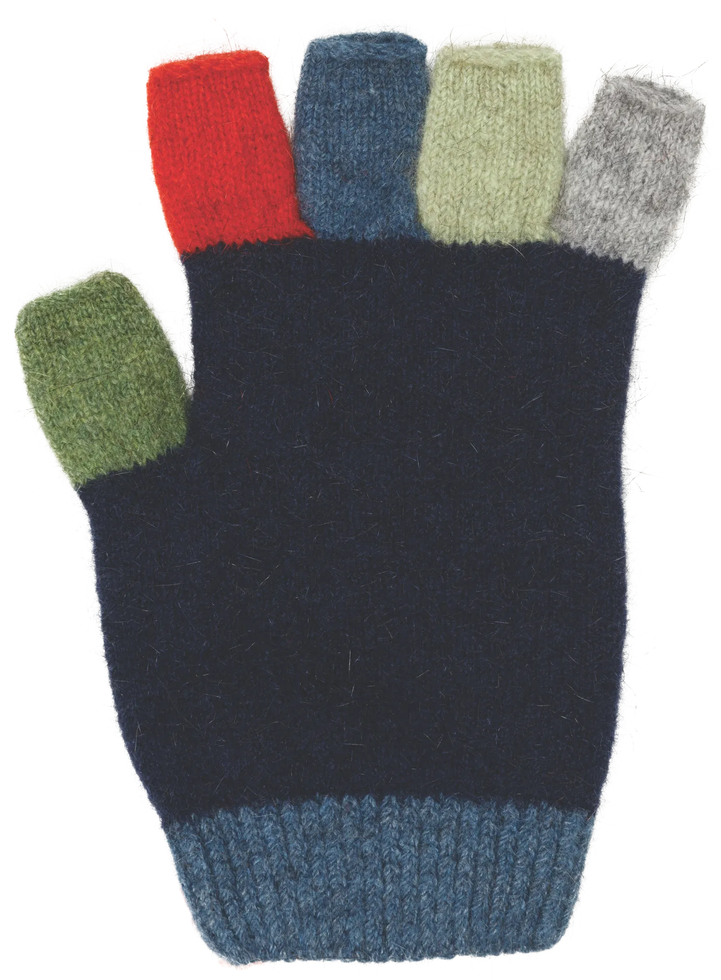 Kids Multicolour Fingerless Gloves