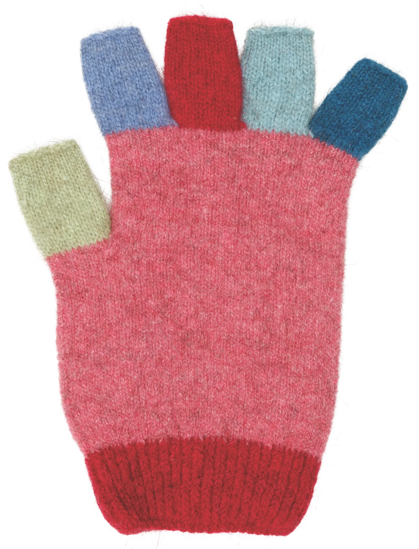 Kids Multicolour Fingerless Gloves