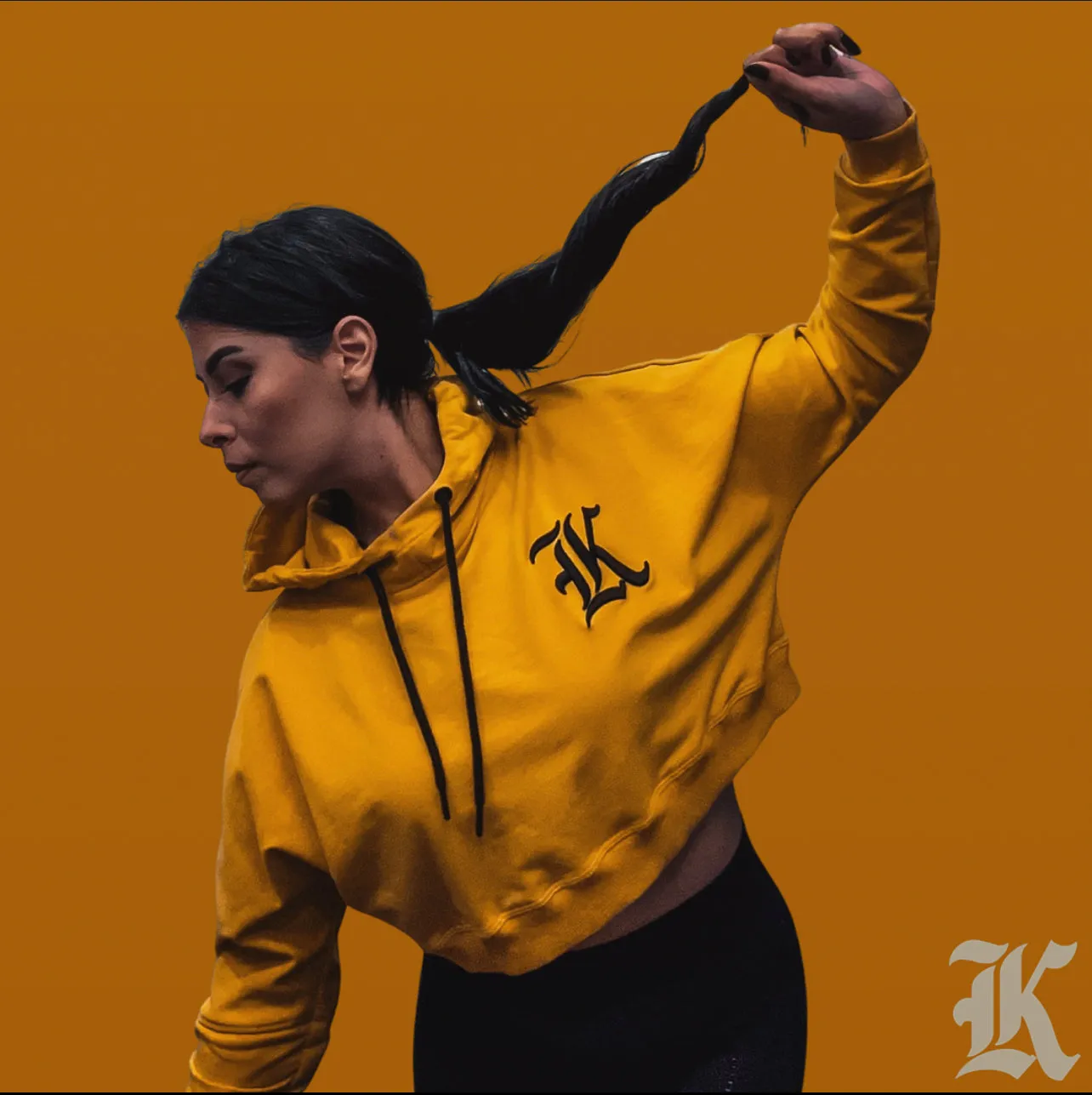 Kilo Kings Crop Hoodie (Mustard)