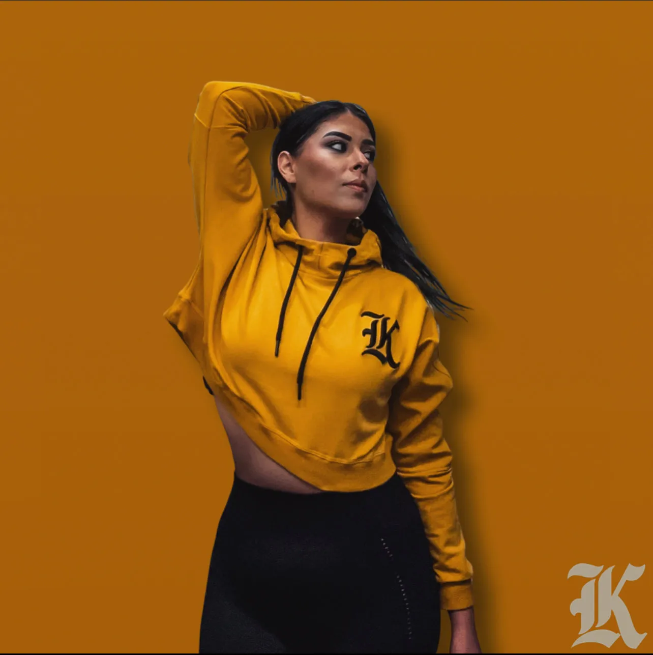 Kilo Kings Crop Hoodie (Mustard)