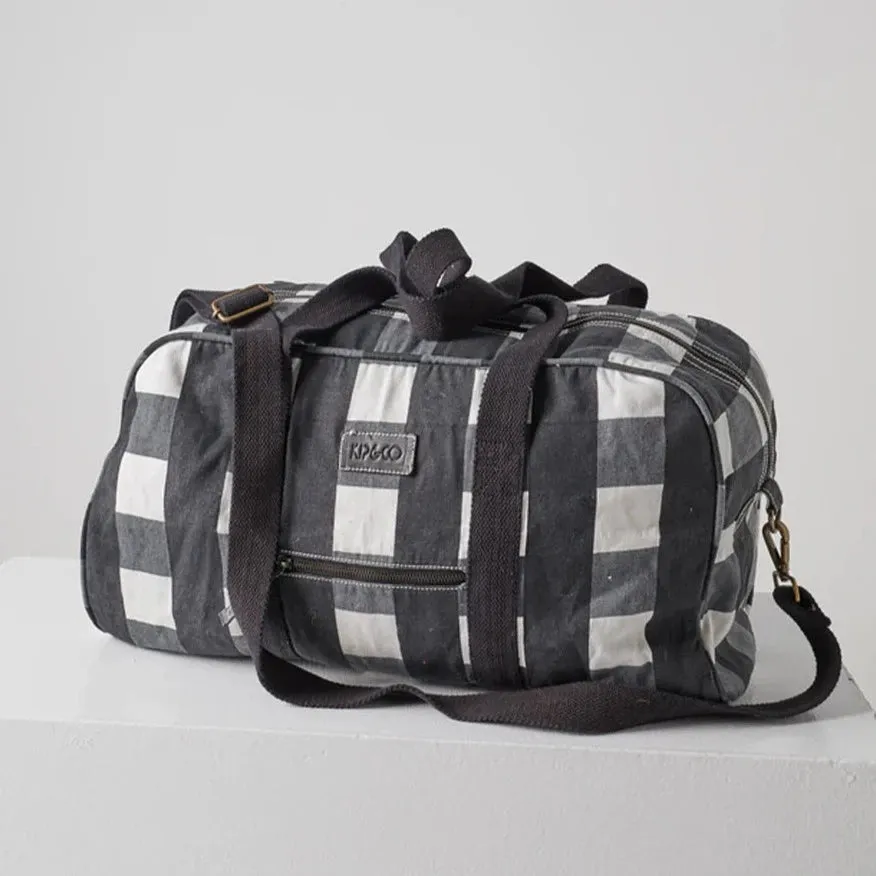 Kip&Co Duffle Bag | Black & White Gingham