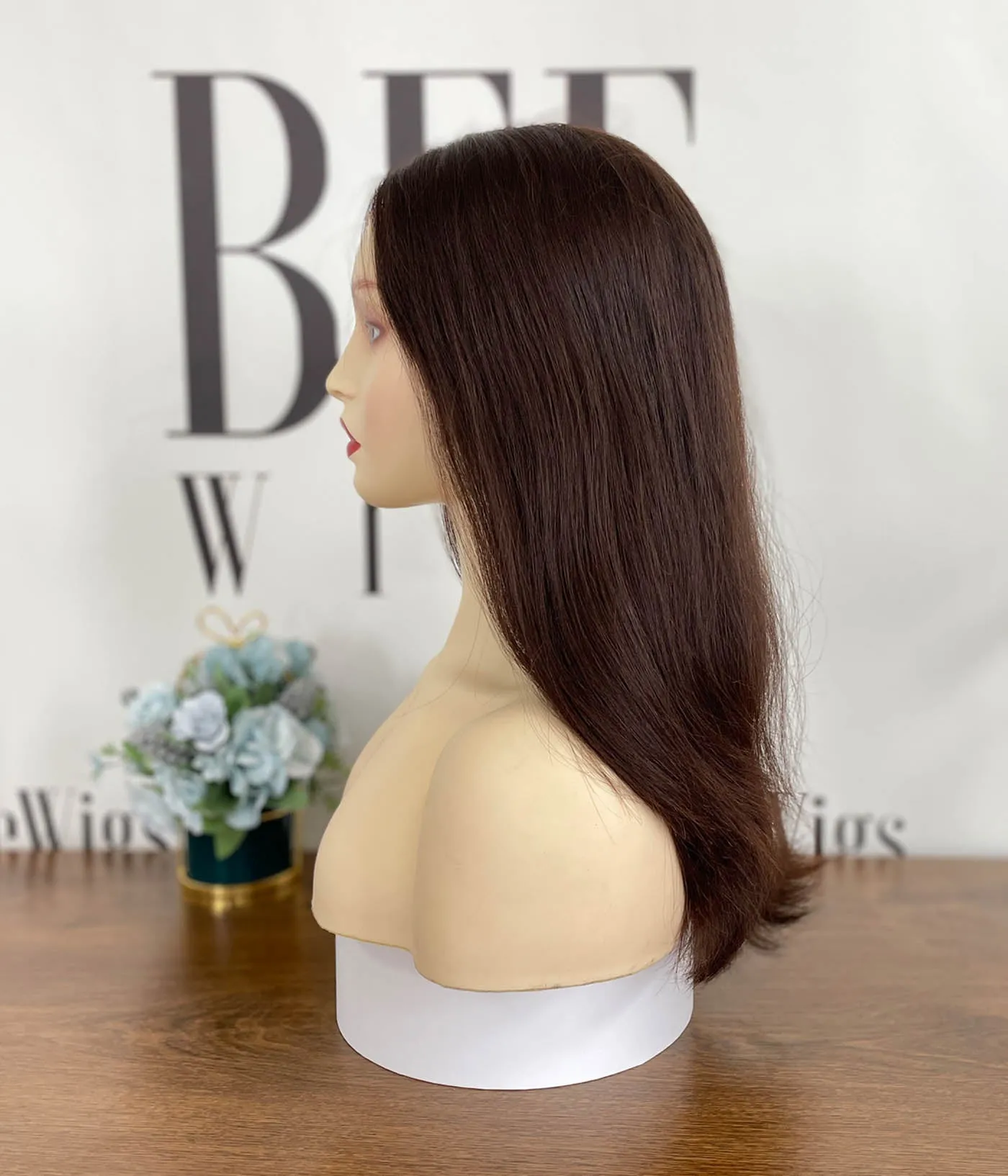 Kippah Fall Wig | 8×8 Swiss Lace Natural Unprocessed Hair Toppers for Women