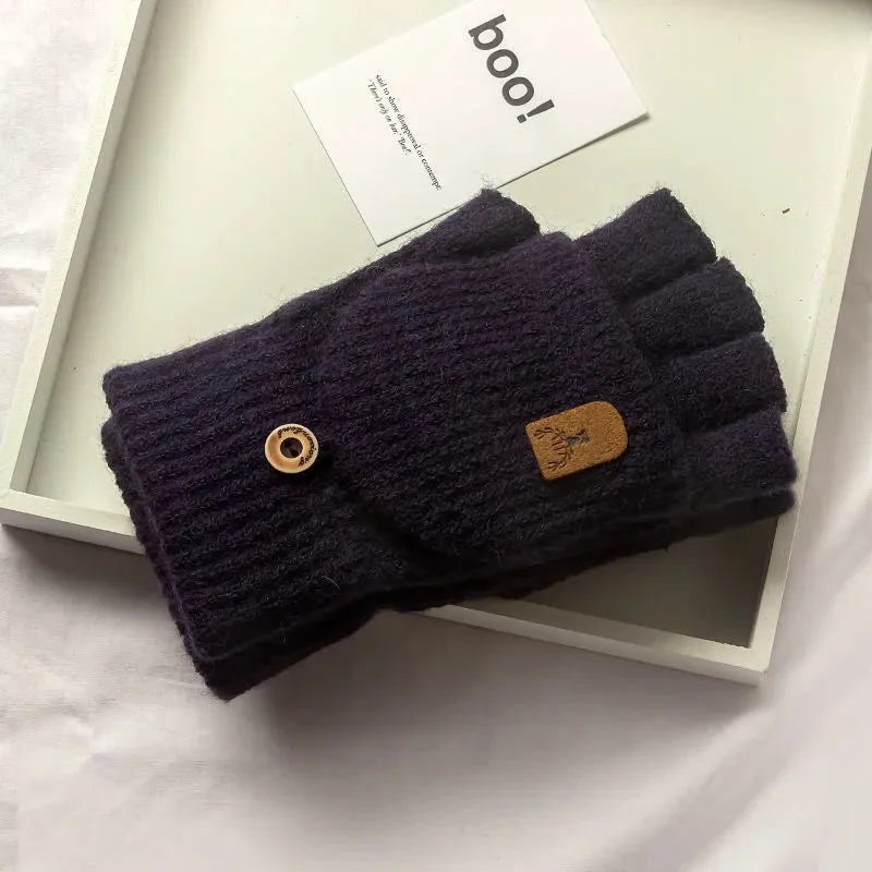 Knitted Fingerless Gloves - Winter Touchscreen Warm Half-Finger