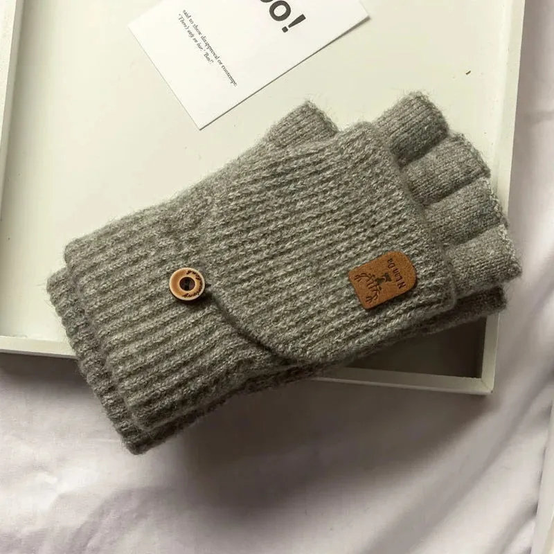 Knitted Fingerless Gloves - Winter Touchscreen Warm Half-Finger