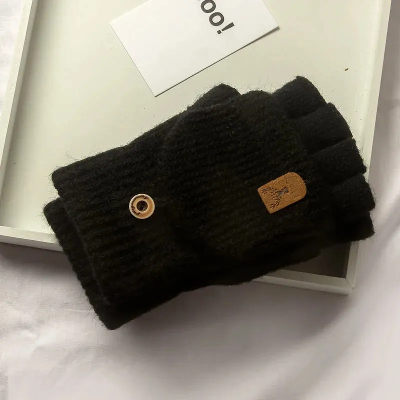 Knitted Fingerless Gloves - Winter Touchscreen Warm Half-Finger